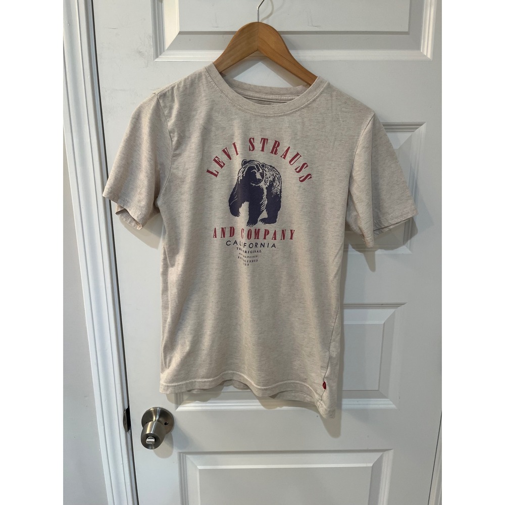 Levis‎ Kids XL Heather Beige California Bear Graphic T-Shirt Short Sleeve Tee